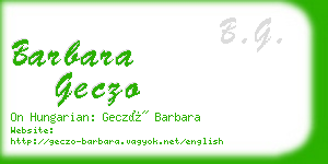 barbara geczo business card